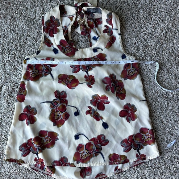 Costa Blanca Blouse Women's S Ivory w/ Red floral print sleeveless. - Picture 5 of 6
